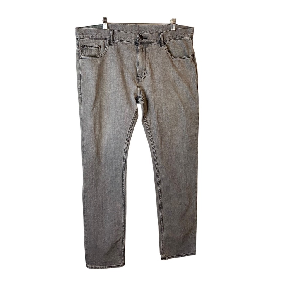 Armani Exchange Mens Grey Straight Leg Jeans Size 38x31 Stretch Denim AX Logo